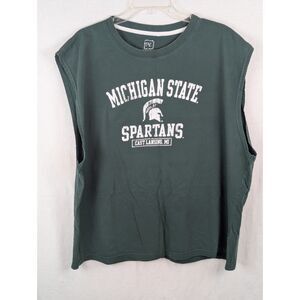 Michigan State Spartans Sleeveless T-Shirt Green Men's Size 2XL/XXL